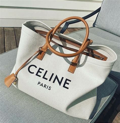 Celine canvas tote bag